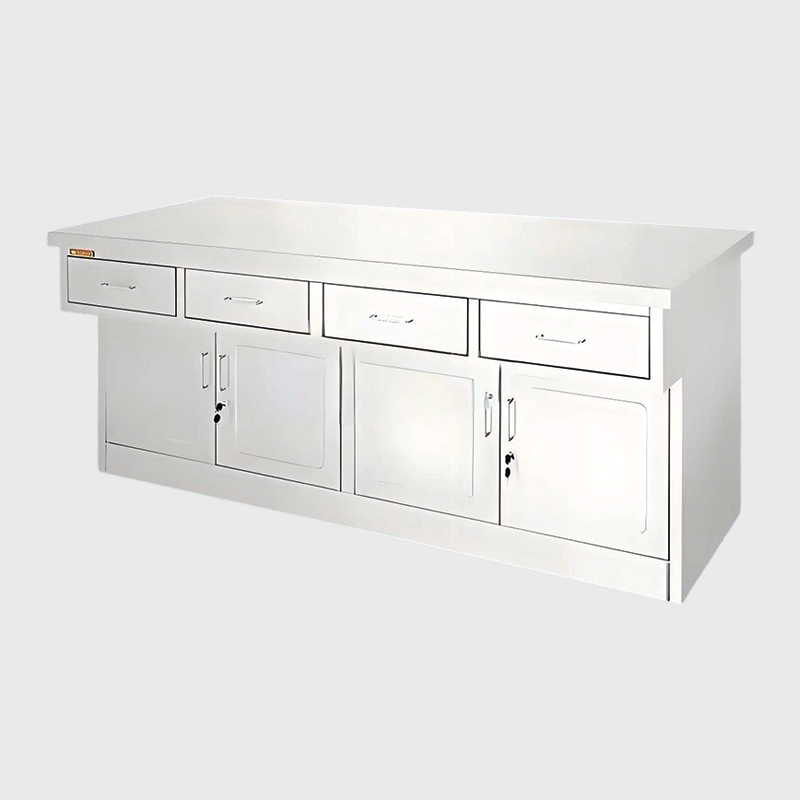 Bolnički radni stol od nehrđajućeg čelika s ladicama